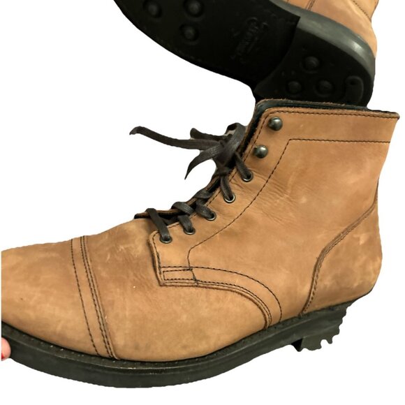 Thursday Boots Mens Size 12 Wide Captain Lace Up Cap Toe Brown Nubuck Leather - Picture 9 of 16